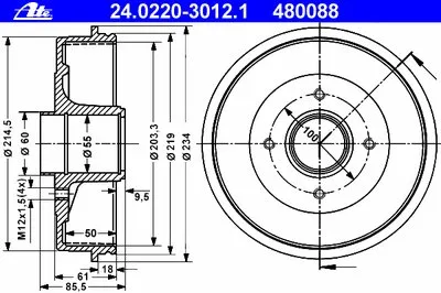 Тормозной барабан ATE купить