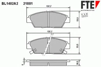 Комплект тормозных колодок, дисковый тормоз FTE купить