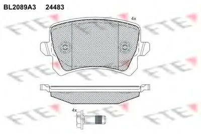 Комплект тормозных колодок, дисковый тормоз FTE купить