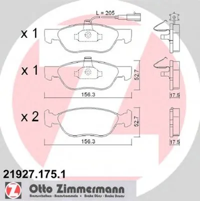 Комплект тормозных колодок, дисковый тормоз ZIMMERMANN купить