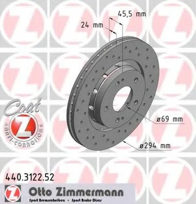 Тормозной диск SPORT BRAKE DISC COAT Z ZIMMERMANN купить