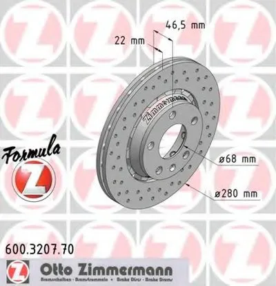 Тормозной диск FORMULA Z BRAKE DISC ZIMMERMANN купить