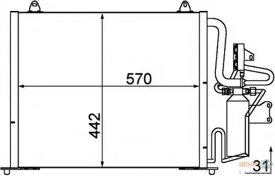 Конденсатор, кондиционер BEHR HELLA SERVICE купить