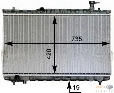 Радиатор, охлаждение двигателя BEHR HELLA SERVICE купить