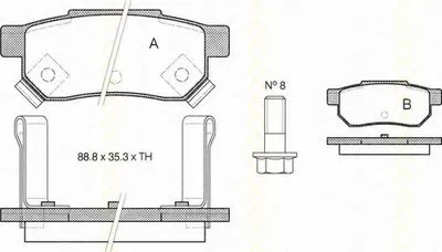 Комплект тормозных колодок, дисковый тормоз TRISCAN купить
