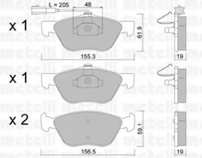 Комплект тормозных колодок, дисковый тормоз METELLI купить