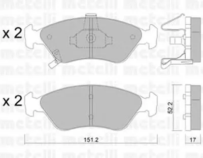 Комплект тормозных колодок, дисковый тормоз METELLI купить
