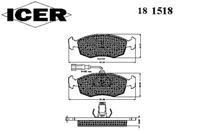 Комплект тормозных колодок, дисковый тормоз ICER купить