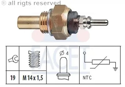 Датчик, температура охлаждающей жидкости; Датчик, температура охлаждающей жидкости; Датчик, температура охлаждающей жидкости FACET купить