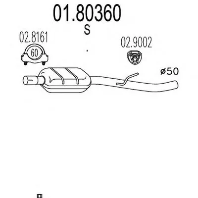 Средний глушитель выхлопных газов MTS купить