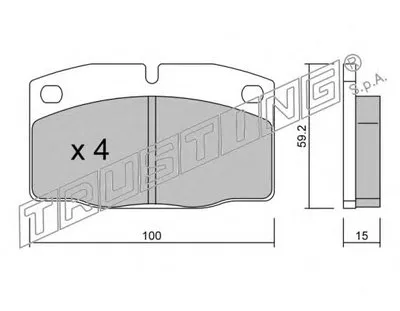 Комплект тормозных колодок, дисковый тормоз TRUSTING купить