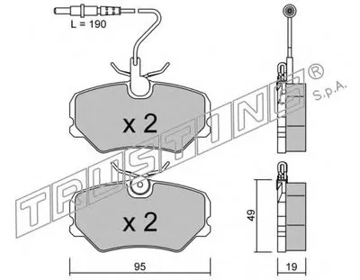 Комплект тормозных колодок, дисковый тормоз TRUSTING купить