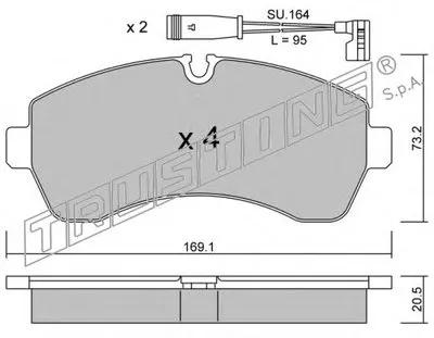 Комплект тормозных колодок, дисковый тормоз TRUSTING купить