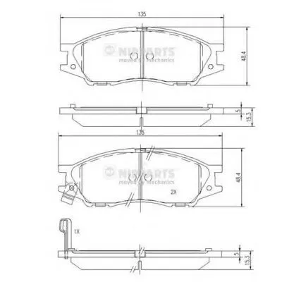Комплект тормозных колодок, дисковый тормоз NIPPARTS купить