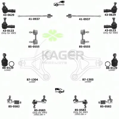 Подвеска колеса KAGER купить