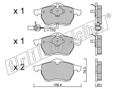 Комплект тормозных колодок, дисковый тормоз fri.tech. купить