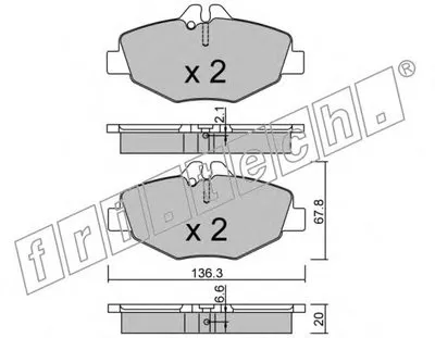 Комплект тормозных колодок, дисковый тормоз fri.tech. купить