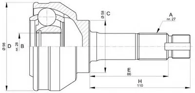 Шарнирный комплект, приводной вал SPIN OPEN PARTS купить