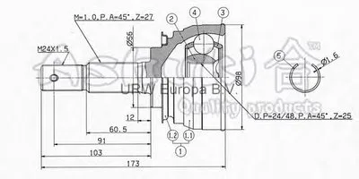 Шарнирный комплект, приводной вал ASHUKI купить