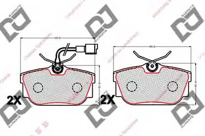 Комплект тормозных колодок, дисковый тормоз DJ PARTS купить