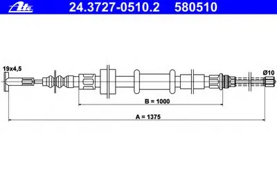 Трос, стояночная тормозная система ATE купить