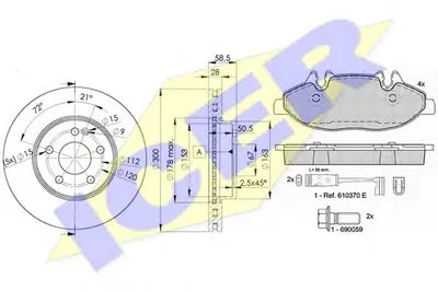 Комплект тормозов, дисковый тормозной механизм ICER купить