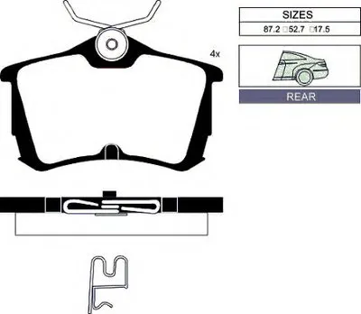 Комплект тормозных колодок, дисковый тормоз Rear brake pads for HONDA ACCORD GOODWILL купить