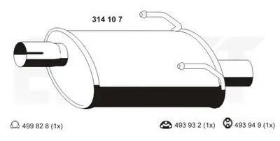 Глушитель выхлопных газов конечный ERNST купить