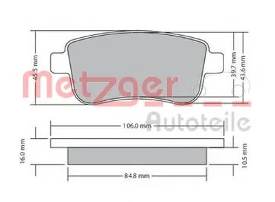 Комплект тормозных колодок, дисковый тормоз METZGER купить