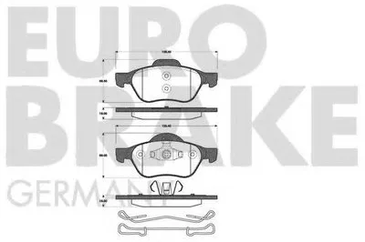 Комплект тормозных колодок, дисковый тормоз EUROBRAKE купить