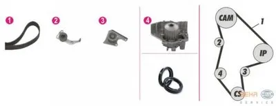 Водяной насос + комплект зубчатого ремня BEHR HELLA SERVICE HELLA купить