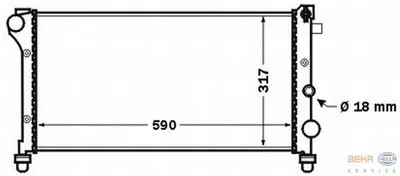 Радиатор, охлаждение двигателя BEHR HELLA SERVICE купить