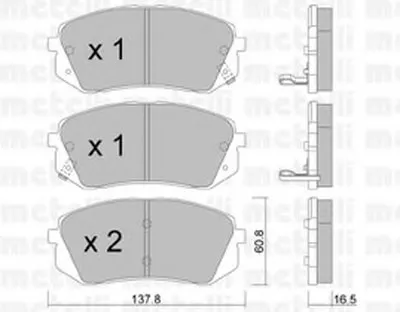 Комплект тормозных колодок, дисковый тормоз METELLI купить