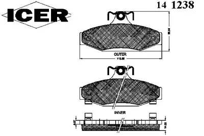 Комплект тормозных колодок, дисковый тормоз ICER купить