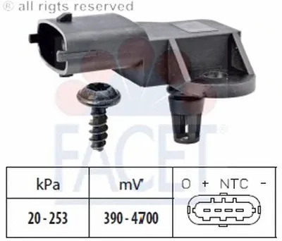 Датчик давления воздуха, высотный корректор; Датчик, давление во впускном газопроводе FACET купить