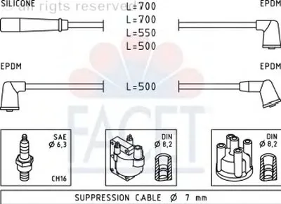 Комплект проводов зажигания FACET купить
