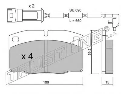 Комплект тормозных колодок, дисковый тормоз TRUSTING купить
