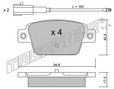 Комплект тормозных колодок, дисковый тормоз TRUSTING купить