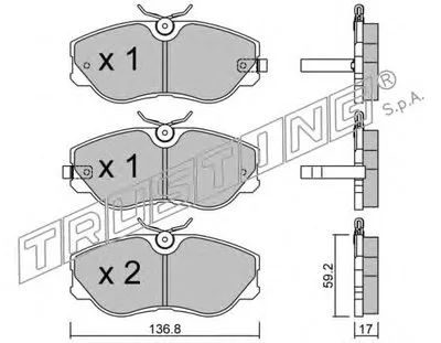 Комплект тормозных колодок, дисковый тормоз TRUSTING купить