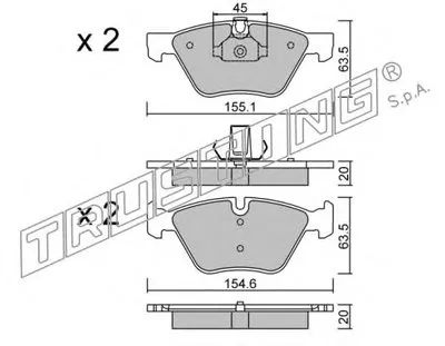 Комплект тормозных колодок, дисковый тормоз TRUSTING купить