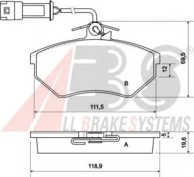 Комплект тормозных колодок, дисковый тормоз A.B.S. купить
