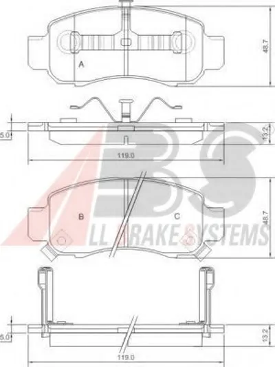 Комплект тормозных колодок, дисковый тормоз A.B.S. купить