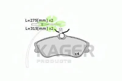 Комплект тормозных колодок, дисковый тормоз KAGER купить