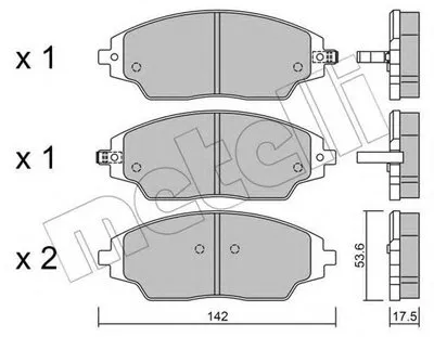 Комплект тормозных колодок, дисковый тормоз METELLI купить