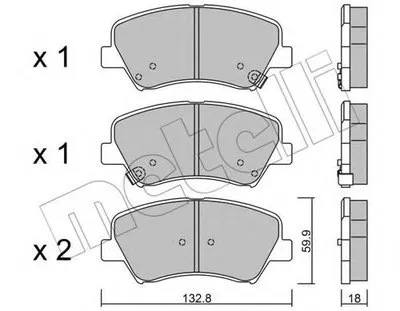Комплект тормозных колодок, дисковый тормоз METELLI купить