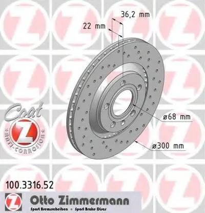 Тормозной диск SPORT BRAKE DISC COAT Z ZIMMERMANN купить