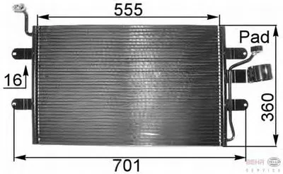 Конденсатор, кондиционер BEHR HELLA SERVICE купить
