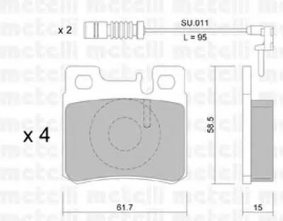 Комплект тормозных колодок, дисковый тормоз METELLI купить