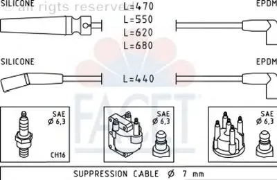Комплект проводов зажигания FACET купить