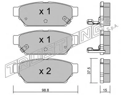 Комплект тормозных колодок, дисковый тормоз TRUSTING купить